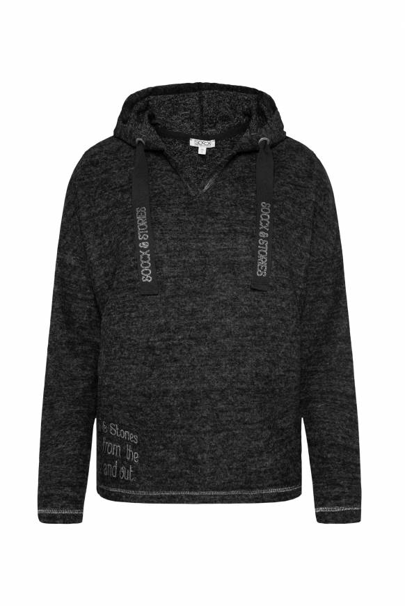 Soccx Kapuzenpullover aus Flauschstrick black Angebote