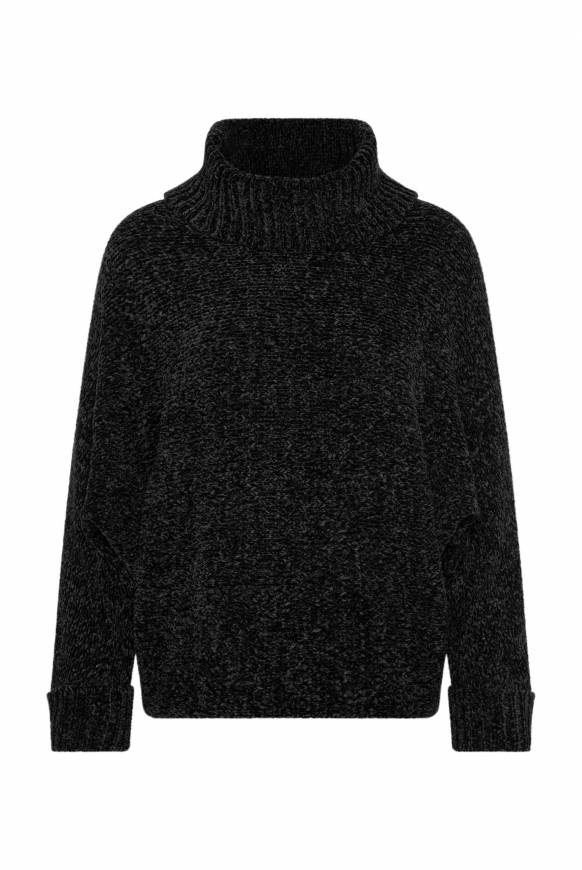 Soccx Oversized Rollkragenpullover aus Chenille black Hotsell