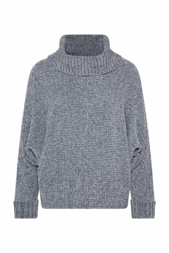 Soccx Oversized Rollkragenpullover aus Chenille cold grey im Angebot