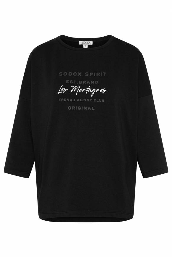 Soccx Sweatshirt mit tonigen Rubber Prints black Blitzverkäufe
