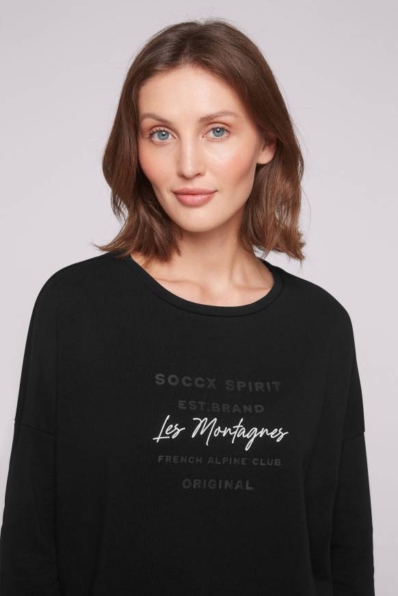 Soccx Sweatshirt mit tonigen Rubber Prints black Blitzverkäufe