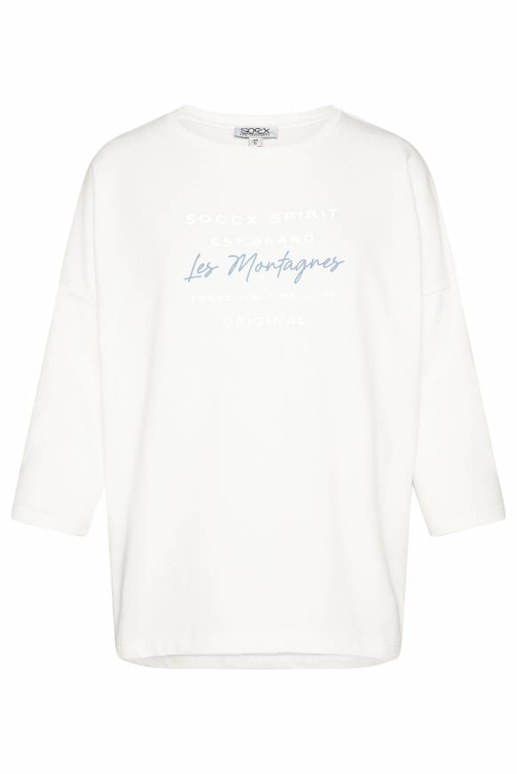 Soccx Sweatshirt mit tonigen Rubber Prints ivory Kostenloser Versand