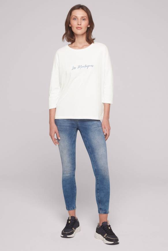 Soccx Sweatshirt mit tonigen Rubber Prints ivory Kostenloser Versand