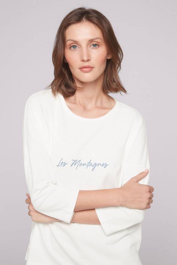 Soccx Sweatshirt mit tonigen Rubber Prints ivory Kostenloser Versand