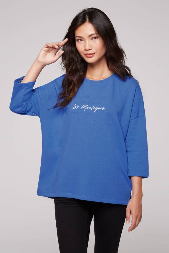 Soccx Sweatshirt mit tonigen Rubber Prints vividblue Limitierter Zeitrabatt