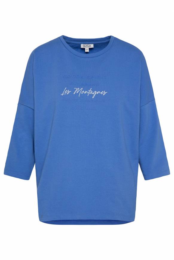 Soccx Sweatshirt mit tonigen Rubber Prints vividblue Limitierter Zeitrabatt