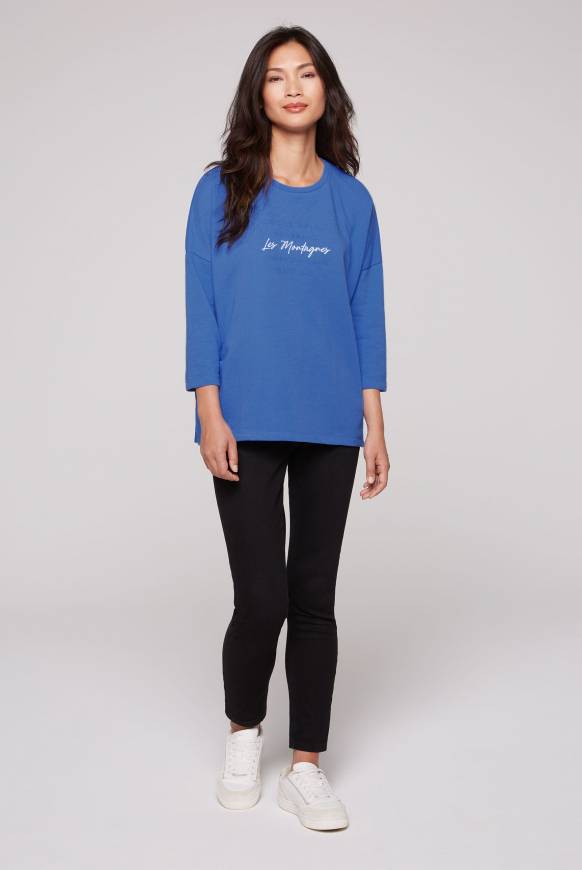 Soccx Sweatshirt mit tonigen Rubber Prints vividblue Limitierter Zeitrabatt
