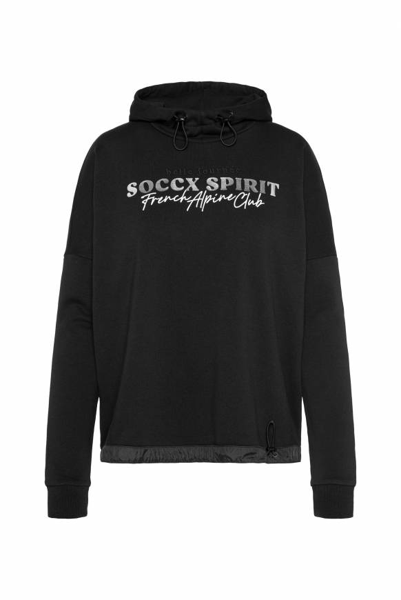 Soccx Sweatshirt mit Kapuze und Print Artwork black Rabatt