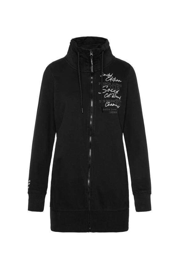 Soccx Lange Sweatjacke mit hohem Kragen black Flash Sale