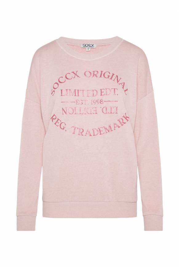 Soccx Sweatshirt mit Ausbrenner-Effekten und Print rose blush Begrenztes Angebot