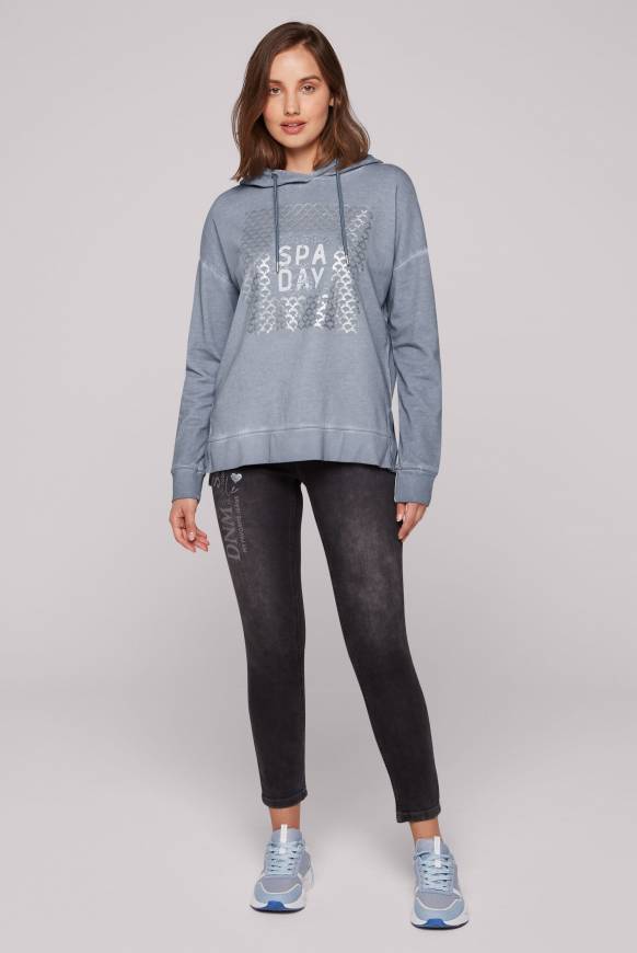 Soccx Hoodie Oil Dyed mit Artwork cold grey Black Friday