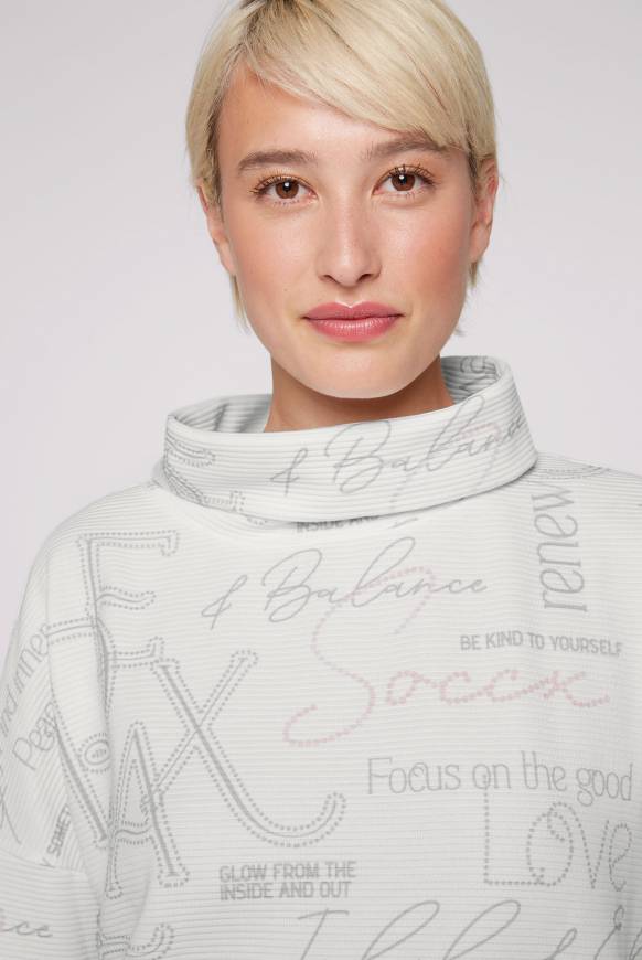 Soccx Strukturiertes Sweatshirt mit All Over Print opticwhite Cyber Monday