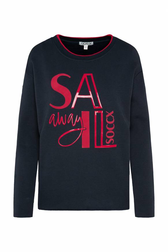 Soccx Bonded Sweatshirt mit Glossy-Print blue navy Weihnachtsangebot