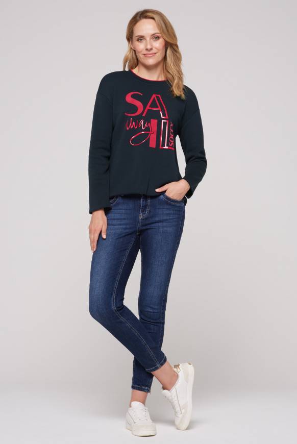 Soccx Bonded Sweatshirt mit Glossy-Print blue navy Weihnachtsangebot