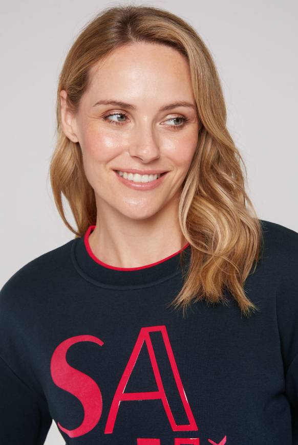 Soccx Bonded Sweatshirt mit Glossy-Print blue navy Weihnachtsangebot