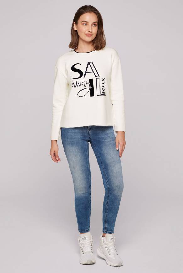 Soccx Bonded Sweatshirt mit Glossy-Print ivory Osterangebot