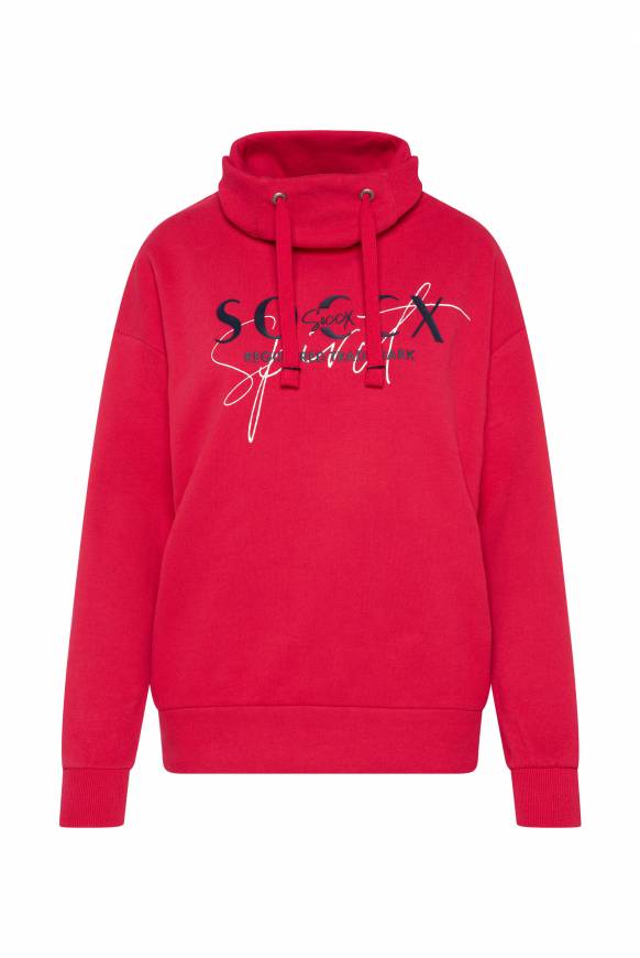 Soccx Sweatshirt mit hohem Kragen und Logo Print clear red Muttertagsangebot