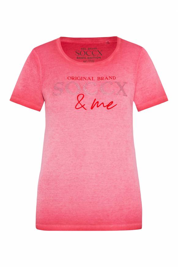 Soccx Basic Logo T-Shirt Oil Dyed clear red Große Rabatte