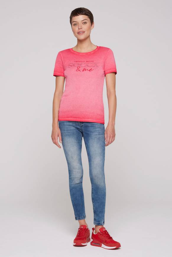 Soccx Basic Logo T-Shirt Oil Dyed clear red Große Rabatte