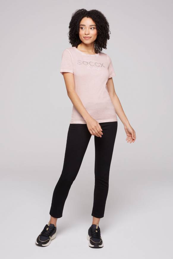 Soccx Basic Logo T-Shirt Oil Dyed rose blush Saisonale Angebote