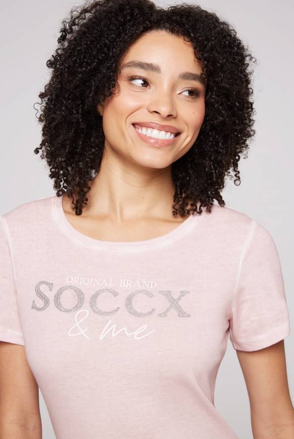 Soccx Basic Logo T-Shirt Oil Dyed rose blush Saisonale Angebote