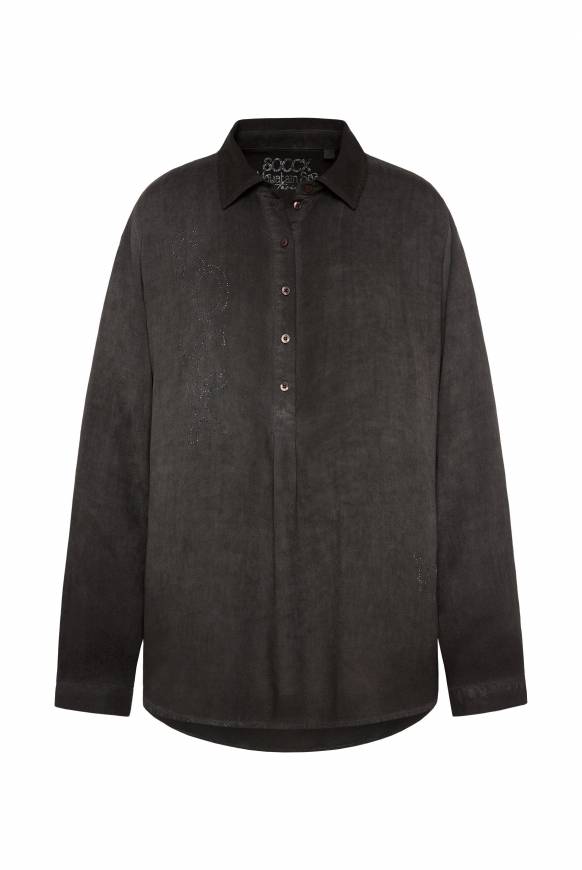 Soccx Longbluse Oil Dyed mit Logo aus Schmucksteinen black Letzter Tag