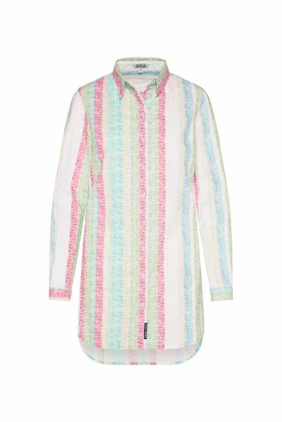 Soccx Bunt gestreifte Leinenbluse multi color Discount Store für neue Produkte