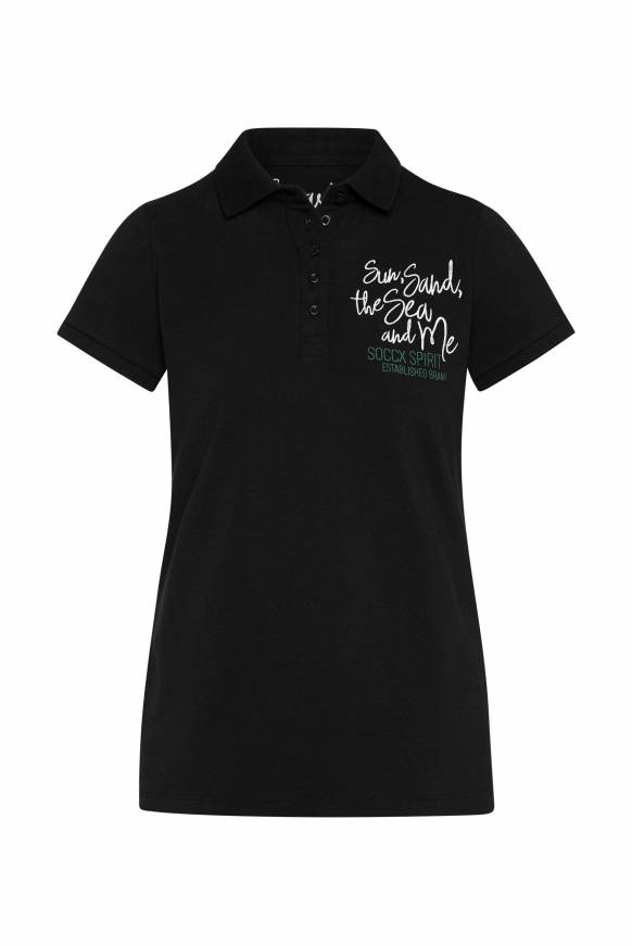 Soccx Pikee-Polo mit Rücken-Artwork black 50% Rabatt mit kostenlosem Versand