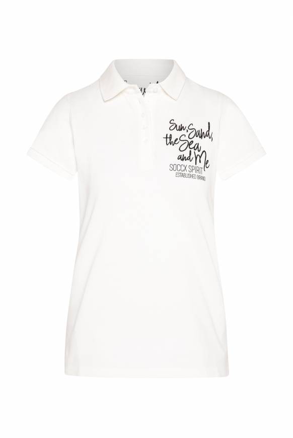 Soccx Pikee-Polo mit Rücken-Artwork ivory Kostenloser Versand international