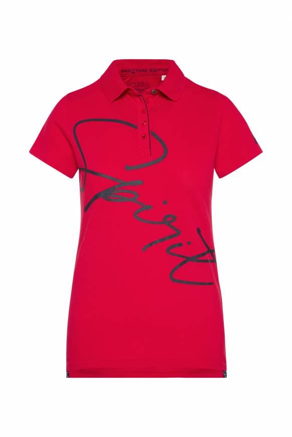 Soccx Poloshirt aus Pikee mit Label Print clear red XS zollfrei
