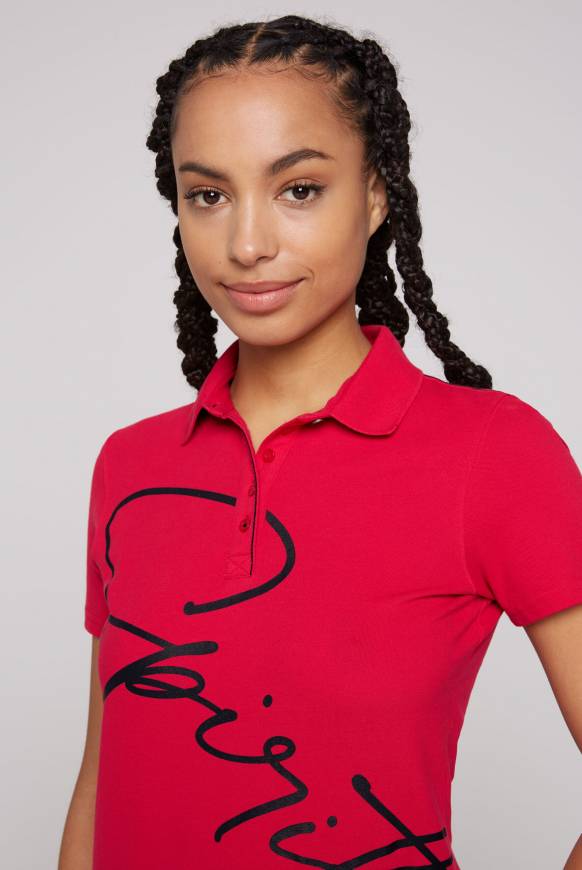 Soccx Poloshirt aus Pikee mit Label Print clear red XS zollfrei