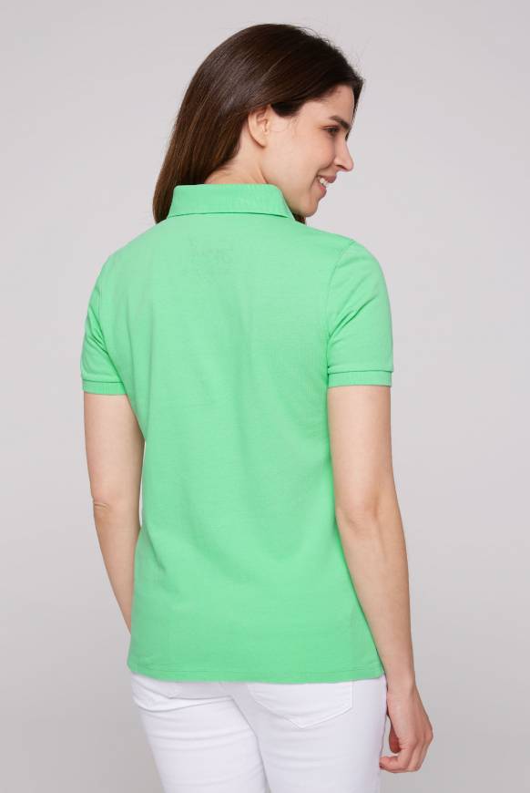 Soccx Poloshirt aus Pikee mit Glitter Print regatta green 2025
