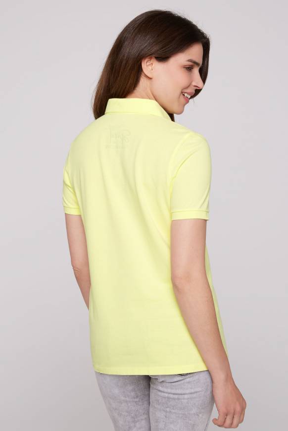 Soccx Poloshirt aus Pikee mit Glitter Print sunlight Auslauf