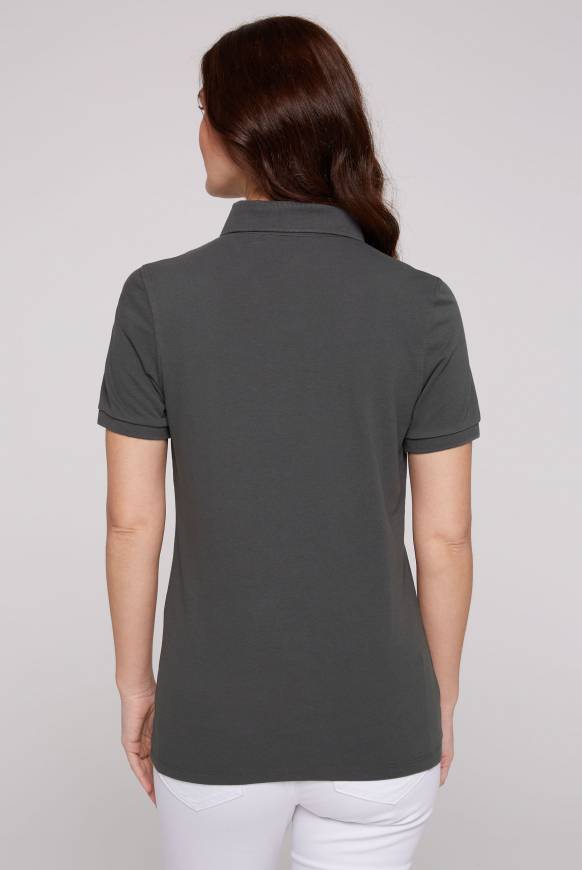 Soccx Kurzarmpolo aus Pikee mit Logo Print ash Angebote