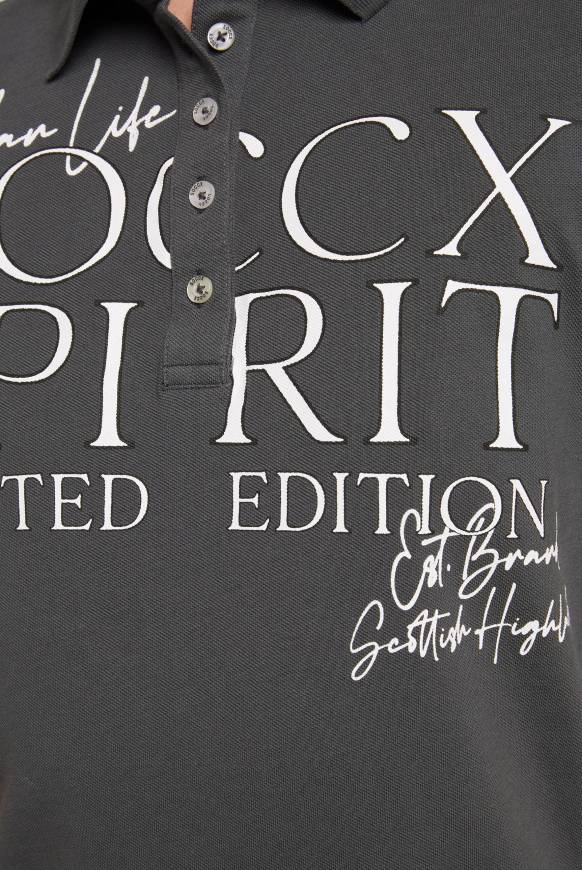 Soccx Kurzarmpolo aus Pikee mit Logo Print ash Angebote