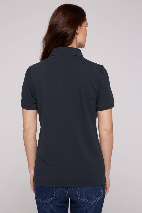 Soccx Poloshirt aus Pikee mit Glitter Print classic navy Hotsell