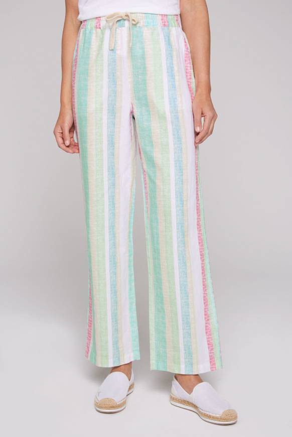 Soccx Bunt gestreifte Leinenhose multi color Limitierter Zeitrabatt