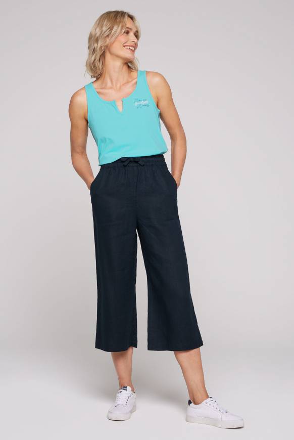 Soccx Culotte aus Leinen mit Elastikbund blue navy Fabrik Onlineshop