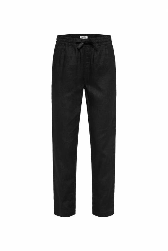 Soccx Klassische Leinenhose mit Elastikbund black XXXL Rabatt