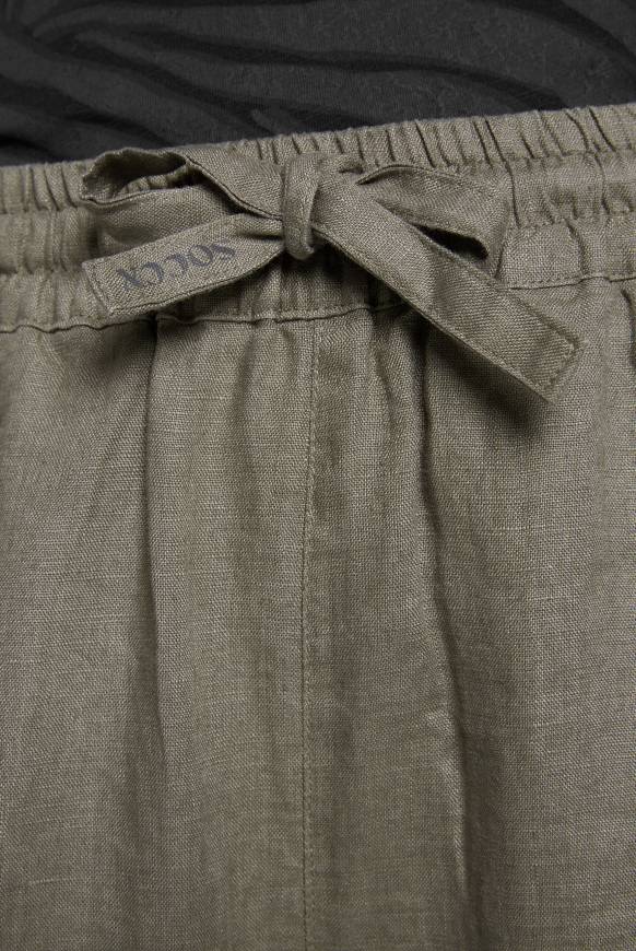 Soccx Klassische Leinenhose mit Elastikbund desert olive XXXL Günstig kaufen