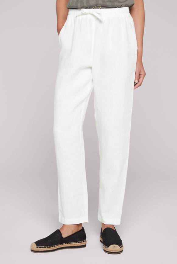 Soccx Klassische Leinenhose mit Elastikbund opticwhite Versandkostenfrei