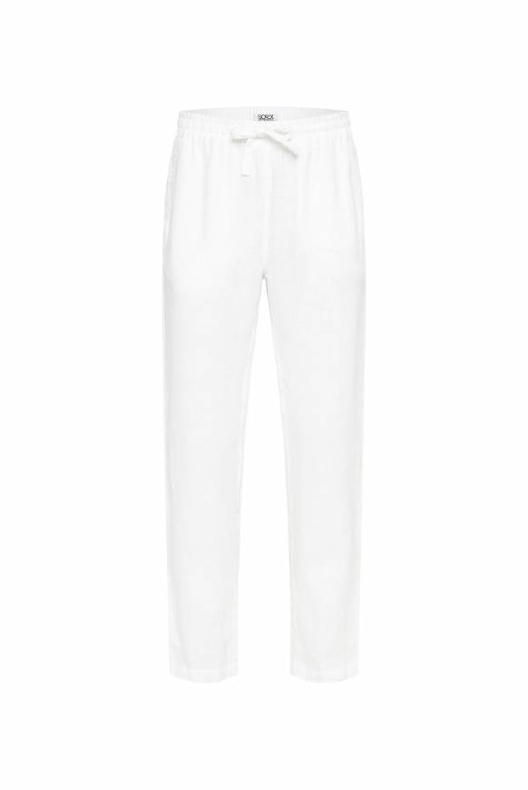 Soccx Klassische Leinenhose mit Elastikbund opticwhite Versandkostenfrei