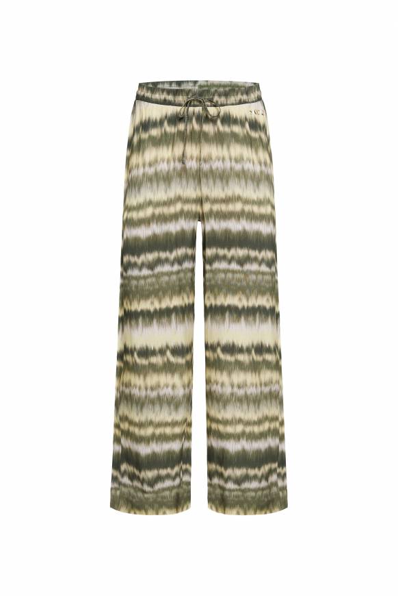 Soccx Gemusterte Palazzo-Hose mit Elastikbund desert olive Großer Ausverkauf