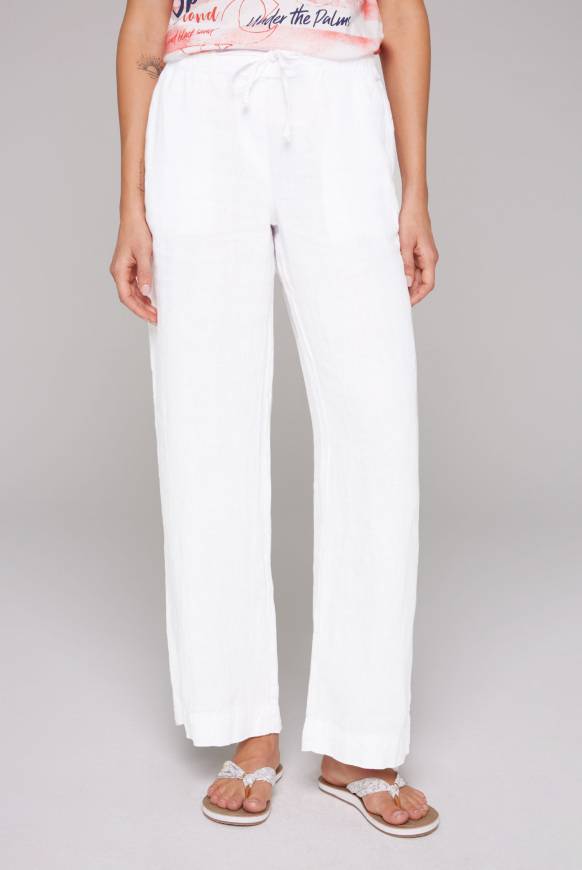 Soccx Leinenhose mit weitem Bein opticwhite Flash Sale