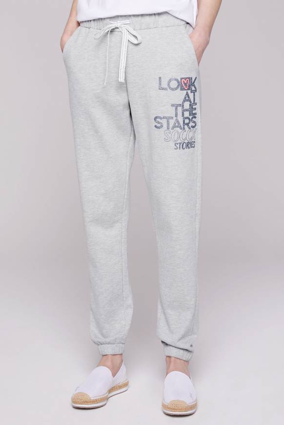 Soccx Sweathose mit Glitter Print grey melange XXL Begrenztes Angebot