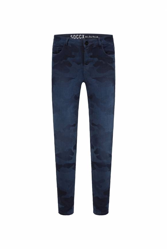 Soccx Jeans MI:RA Slim Fit blue camouflage Online Outlet