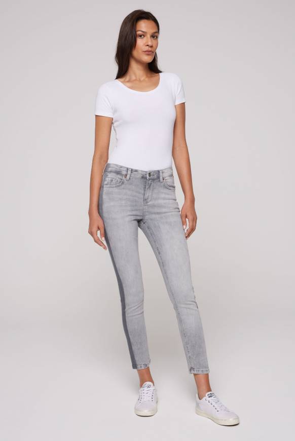 Soccx Jeans MI:RA mit Seitenstreifen grey Exklusive Angebote