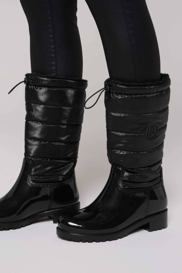 Soccx Gefütteter Gummistiefel mit Steppschaft black Räumungsverkauf