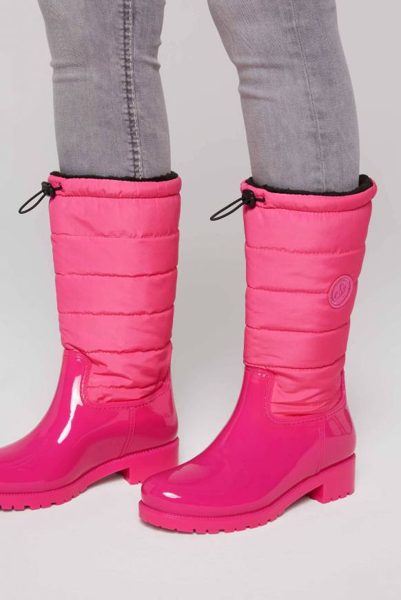 Soccx Gefütteter Gummistiefel mit Steppschaft neon pink Tägliche Deals