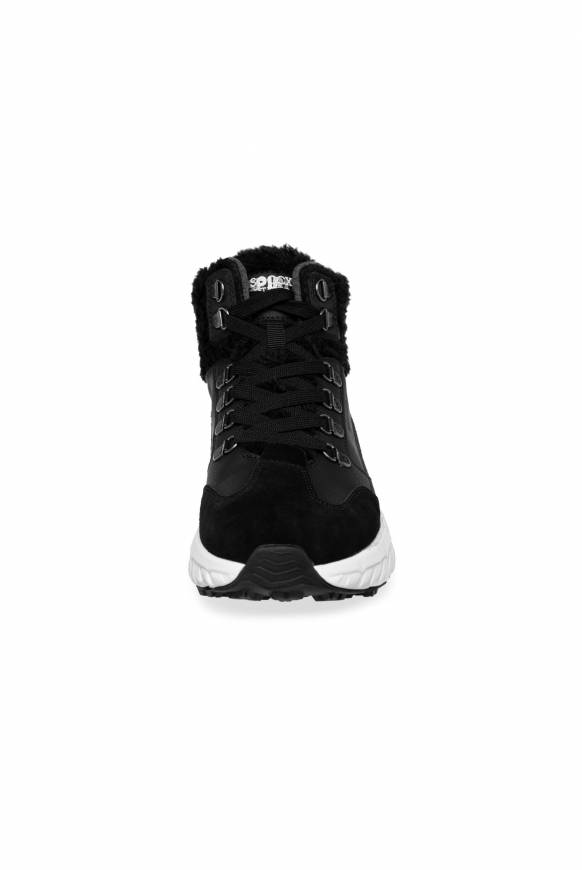 Soccx High Top Sneaker mit Kunstfell-Details black Sonderangebote